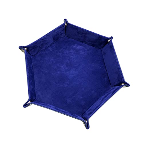 VANZACK Hexagon Würfelteller Faltbare PU Leder Aufbewahrungsbox für Tischspiele Tragbare und Praktische Würfelablage von VANZACK