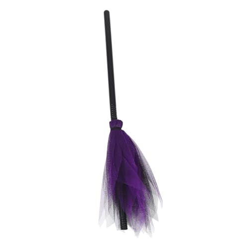 VANZACK Hexenbesen Für Halloween Kompakter Kunststoffbesen Mit Netzdesign Für Kostümpartys Und Cosplay Zufällige Farben Kostümdekoration Für Erwachsene von VANZACK