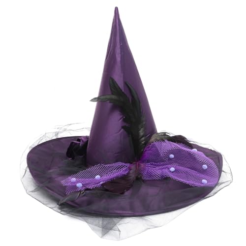 VANZACK Hexenhut für Halloween Dekorativer Cosplay Hut Leicht und für Karneval Mottopartys und Maskeraden Hautfreundlichem Material Elegantes Design für Einen Charmanten Auftritt von VANZACK