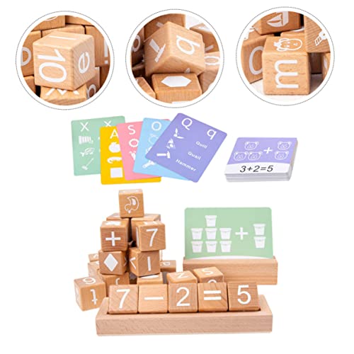 VANZACK Holz Bausteine Alphabet und Zahlen Lernspielzeug Pädagogisch Leicht Kompakt Fördert Kognitive Fähigkeiten und Denkvermögen Geeignet für Vorschulkinder und Einschulung Jungen von VANZACK