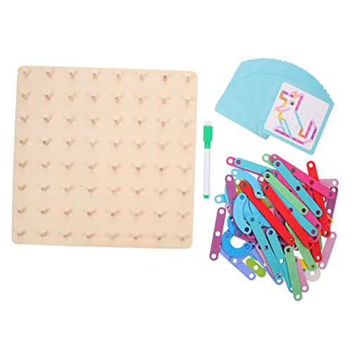 VANZACK Holz Geoboard Steckspiel für Montessori Lernspielzeug mit Glatter Oberfläche Fördert Feinmotorik Hand Auge Koordination und Formenverständnis Pädagogisches Puzzle für Kindergarten von VANZACK