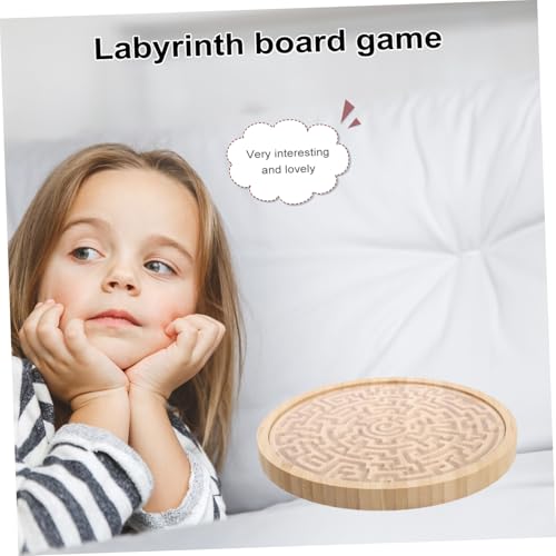 VANZACK Holz Maze Board Lernspielzeug Stabiles Ungiftiges Labyrinthspiel für Vorschulkinder Fördert Kognitive Entwicklung Motorik und Runde Montessori Aktivität von VANZACK