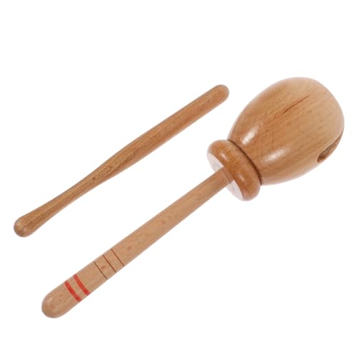 VANZACK Holz Musikinstrument Holzklangblock mit Schlägel Schlaginstrument Musikspielzeug für Frühe Musikförderung Pädagogisches Lernspielzeug Holzgriff Holzblock von VANZACK