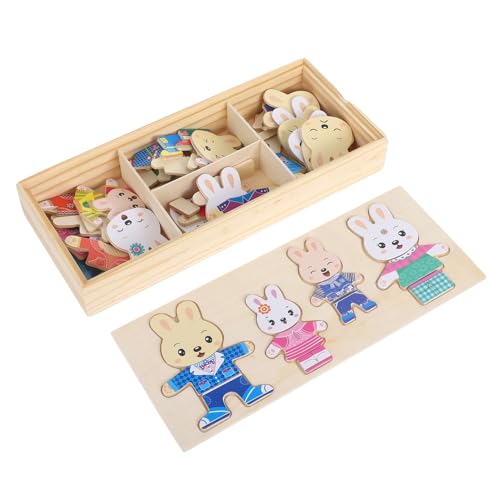 VANZACK Holz Puzzle für Kleinkinder Ab Jahr Niedliches Hasen Pädagogisches Erkennungsspiel Buntes Jigsaw mit Glatter Oberfläche und Tragbarer Aufbewahrungsbox Fördert Geduld und VANZACK Holz Puzzle für Kleinkinder Ab Jahr Niedliches Hasen Pädagogisches Erkennungsspiel Buntes Jigsaw mit Glatter Oberfläche und Tragbarer Aufbewahrungsbox Fördert Geduld und von VANZACK