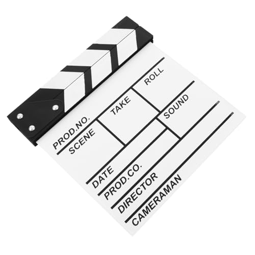 VANZACK Holz Regieklappe Film Tv Schnitt Action-szene Klappe Schiefer Spielzeug Für Kamera Film Foto Requisiten Weiß VANZACK Holz Regieklappe Film Tv Schnitt Action-szene Klappe Schiefer Spielzeug Für Kamera Film Foto Requisiten Weiß von VANZACK