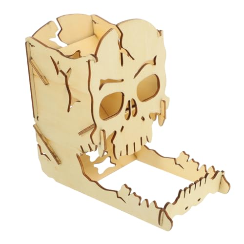 VANZACK Holz Würfelturm Skull Dice Holder Tragbarer Würfelspender mit Großer Kapazität für Brett und Rollenspiele Leicht Robust und Praktisch für Tischspielzubehör von VANZACK