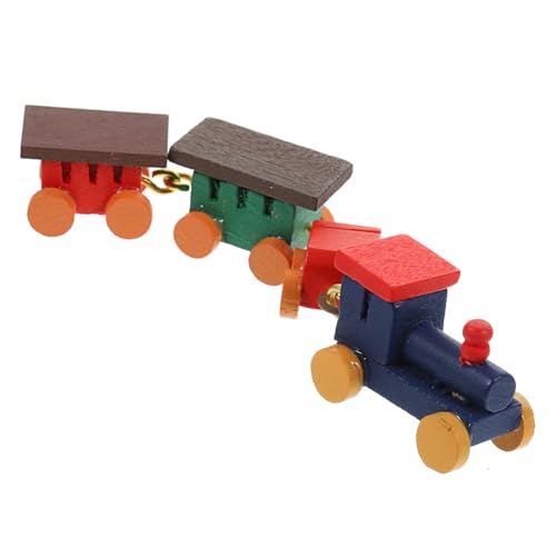 VANZACK Mini Holz Zug Dekorationsspielzeug Für Puppenhaus Farbenfrohes Modell Für Junge Mädchen Als Raumdeko Oder Sichere Und Glatte Kanten Für Kleine Hände von VANZACK