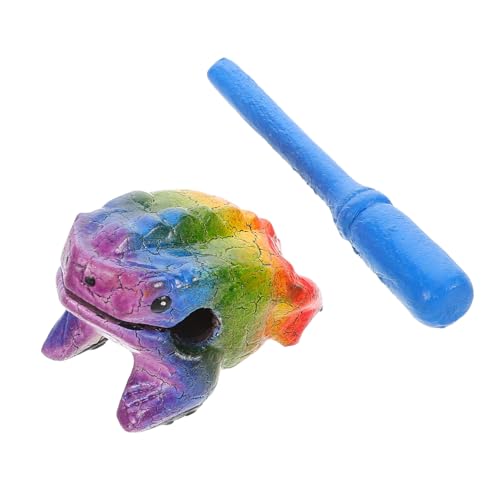 VANZACK Holz klangfrosch Raspel Musikinstrument mit Farbigem Frosch Design Langlebig für Musikunterricht Aufführungen und Dekoration Geeignet für Erwachsene von VANZACK