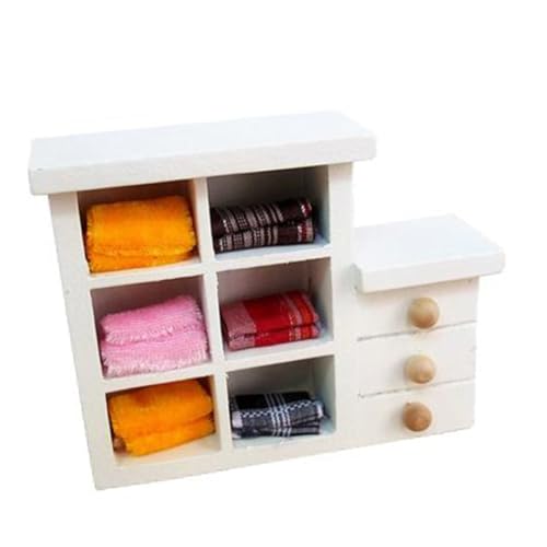 VANZACK Holzmöbel Schrank mit Fächern Weißes Puppenhaus Zubehör für Kreative DIY Projekte und Schreibtischornament für Erwachsene VANZACK Holzmöbel Schrank mit Fächern Weißes Puppenhaus Zubehör für Kreative DIY Projekte und Schreibtischornament für Erwachsene von VANZACK