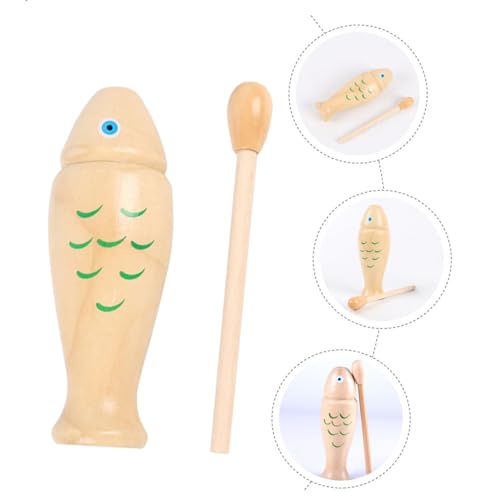 VANZACK Holzmusikinstrument Percussion Fischform Klangspielzeug für Musikalische Früherziehung mit Klarem Sound und Einfacher Handhabung für Junge Mädchen und Kleinkinder von VANZACK