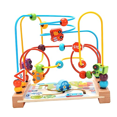 VANZACK Holzperlen Labyrinthspielzeug Motorisch Fördernd Lernspielzeug aus Sicherem Holz für Kleinkinder Ab Jahren zur Kognitiven Entwicklung und Spielerischen Intelligenzsteigerung von VANZACK
