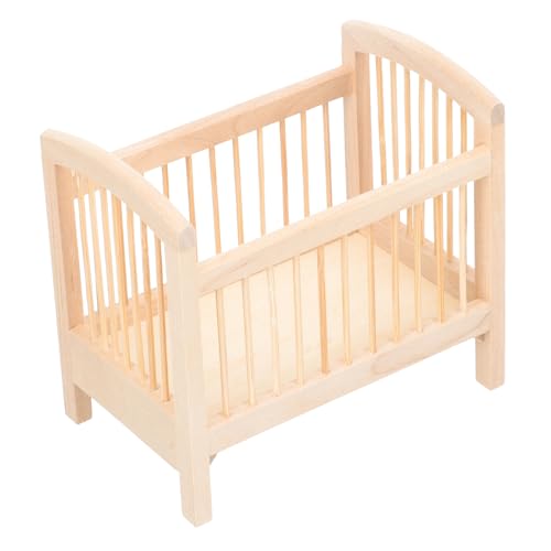 VANZACK Holzpuppenbett Für Puppenhaus Maßstab Babybett Modell Schlafzimmer Zubehör Dekoration Für Miniaturfiguren Und Puppenminiaturen Naturholzfarbe VANZACK Holzpuppenbett Für Puppenhaus Maßstab Babybett Modell Schlafzimmer Zubehör Dekoration Für Miniaturfiguren Und Puppenminiaturen Naturholzfarbe von VANZACK