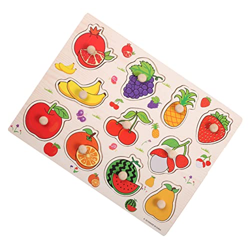 VANZACK Holzpuzzle für Kleinkinder Farbenfrohes Obstdesign Lehrreiches für Vorschulkinder Fördert Kreativität und Hand Augen Koordination für Hause und Unterwegs von VANZACK