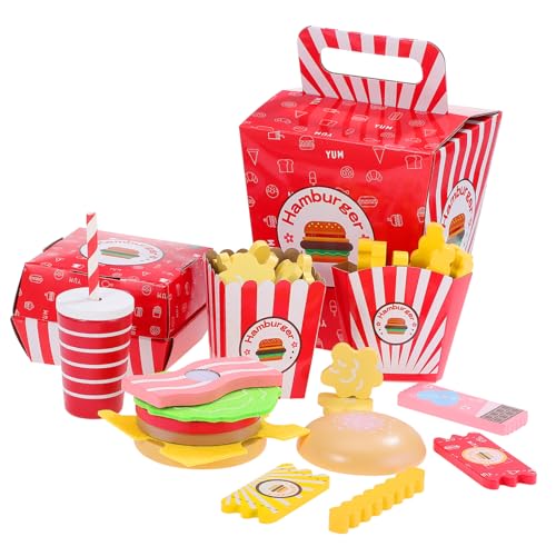 VANZACK Holzspielzeug Fast Food Set für Buntes Burger und Pommes Küchenspielzeug Kindgerechtes Rollenspiel Zubehör Farberkennung und Hand Augen Koordination VANZACK Holzspielzeug Fast Food Set für Buntes Burger und Pommes Küchenspielzeug Kindgerechtes Rollenspiel Zubehör Farberkennung und Hand Augen Koordination von VANZACK