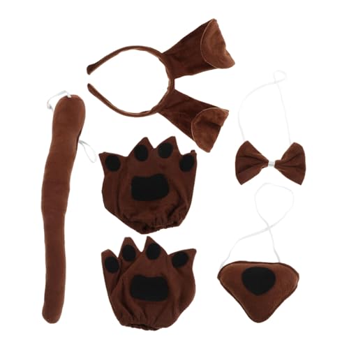 VANZACK Hundearmband Fliege Nase Handschuhe Realistisches Welpen Cosplay für Halloween Karneval Rollenspiel von VANZACK