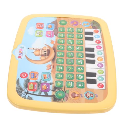 VANZACK Interaktive Arabisch Lernmaschine mit Klang Tragbares Lernpad für Kleinkinder Alphabet Lernspielzeug Batteriebetriebenes Leichtes Frühes Bildungsgerät für Gelb von VANZACK