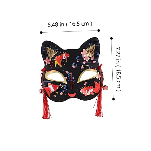 VANZACK Japanische Stil Katzenmaske Halbgesichts Cosplay Maske für Kostümpartys und Maskeraden Schwarze Dekorative Tiermaske aus Robustem Kunststoff Angenehm zu Tragen Vielseitig VANZACK Japanische Stil Katzenmaske Halbgesichts Cosplay Maske für Kostümpartys und Maskeraden Schwarze Dekorative Tiermaske aus Robustem Kunststoff Angenehm zu Tragen Vielseitig von VANZACK