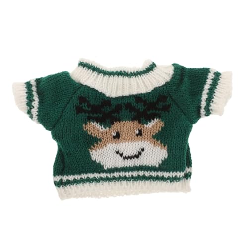 VANZACK Kawaii Bärenpuppen Kleidung Süßer Pullover Für Plüschpuppen Austauschbare Mode Für Stofftiere Verschleißfeste Puppenkleidung Elchgrün Zubehör Für Kreative von VANZACK