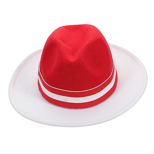 VANZACK Klassischer Filzhut mit Breiter Krempe Zweifarbiger Jazz Hut für Damen und Herren für Weihnachten Cosplay und Festliche Anlässe Hutgröße VANZACK Klassischer Filzhut mit Breiter Krempe Zweifarbiger Jazz Hut für Damen und Herren für Weihnachten Cosplay und Festliche Anlässe Hutgröße von VANZACK