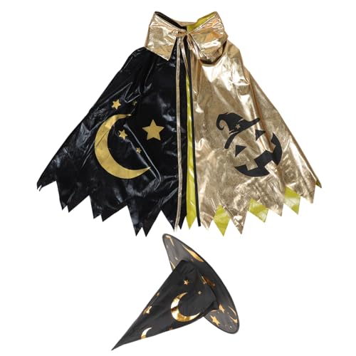 VANZACK Kostüm Set mit Faltbarem Hut und Sternen Bedrucktem Umhang Atmungsaktiv für Halloween Geburtstag Rollenspiele und Festtagsfeiern Einfach Anzuziehen Vielseitig und Praktisch VANZACK Kostüm Set mit Faltbarem Hut und Sternen Bedrucktem Umhang Atmungsaktiv für Halloween Geburtstag Rollenspiele und Festtagsfeiern Einfach Anzuziehen Vielseitig und Praktisch von VANZACK