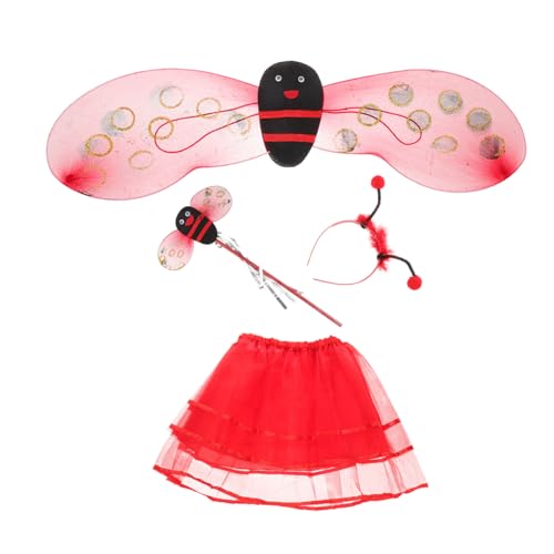 VANZACK Ladybug Kostüm Set für Mädchen Langlebiger Tüllrock und Flügel Leichtes Bequemes Verkleidungsset mit Haarreif und Zauberstab für Halloween Karneval Party Rollenspiel VANZACK Ladybug Kostüm Set für Mädchen Langlebiger Tüllrock und Flügel Leichtes Bequemes Verkleidungsset mit Haarreif und Zauberstab für Halloween Karneval Party Rollenspiel von VANZACK