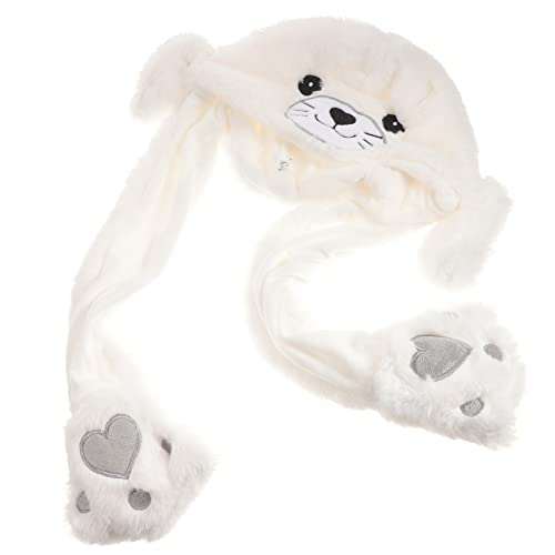 VANZACK Lustiger Plüschhut Mit Beweglichen Ohren Tierparty Headdress Für Erwachsene Süßer Hase Einhorn Pinguin Seelöwe Kopfbedeckung Für Karneval Fasching von VANZACK