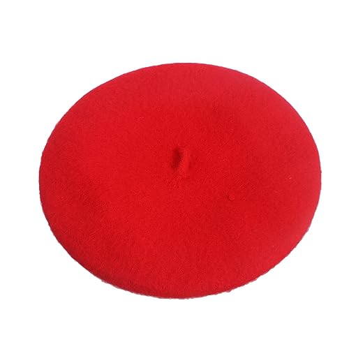 VANZACK Mädchen Beret Mütze aus Rote Baskenmütze im Französischen Stil für Herbst und Winter Modisches und Warmes Kopfbedeckung für Schule und Alltag von VANZACK