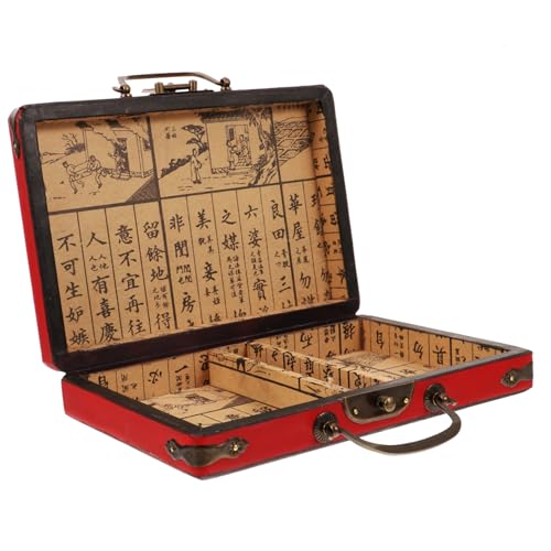 VANZACK Mahjong Aufbewahrungsbox mit Griff Elegante Mahjong Box für Unterwegs zur Lagerung und Anderen Gegenständen Handgefertigte Holzkonstruktion Perfektes VANZACK Mahjong Aufbewahrungsbox mit Griff Elegante Mahjong Box für Unterwegs zur Lagerung und Anderen Gegenständen Handgefertigte Holzkonstruktion Perfektes von VANZACK