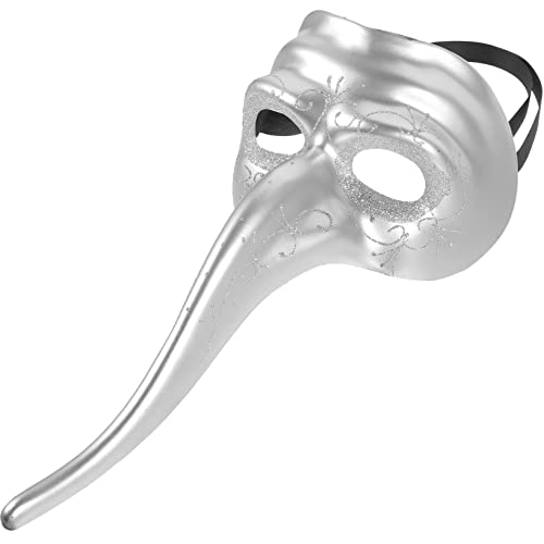 VANZACK Masquerade Party Maske mit Langem Nasendesign Cosplay Requisite für Halloween Karneval Kostüm Party Zubehör Silber VANZACK Masquerade Party Maske mit Langem Nasendesign Cosplay Requisite für Halloween Karneval Kostüm Party Zubehör Silber von VANZACK