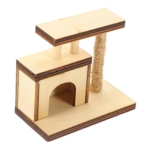 VANZACK Dollhouse Miniatur Katzenbaum Holzspielzeug Für Puppenhaus Maßstab Dekoratives Katzenmöbel Realistisches Design Für Kinderzimmer Deko von VANZACK