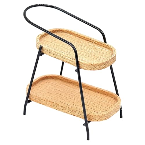 VANZACK Miniatur Holzregal Für Pflanzen Eleganter Stauraum Für Miniaturmöbel Und Puppenhaus-Dekoration Maßstab Stilvoller Aufbewahrungsständer Für Kleine Accessoires Und von VANZACK
