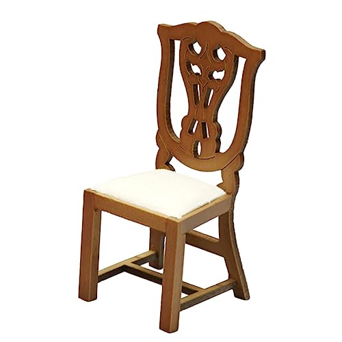 VANZACK Maßstab Vintage Holzstuhl Ohne Armlehnen Für Kinderzimmer Deko Und Szenen Perfektes Zubehör Für Puppenstuben Und Miniaturmodelle von VANZACK