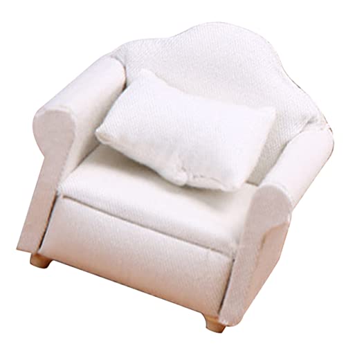VANZACK Maßstab Weißes Single Sofa mit Kissen Realistische Miniaturmöbel für Puppenhaus Wohnzimmer Dekoratives Puppenhaus Zubehör VANZACK Maßstab Weißes Single Sofa mit Kissen Realistische Miniaturmöbel für Puppenhaus Wohnzimmer Dekoratives Puppenhaus Zubehör von VANZACK
