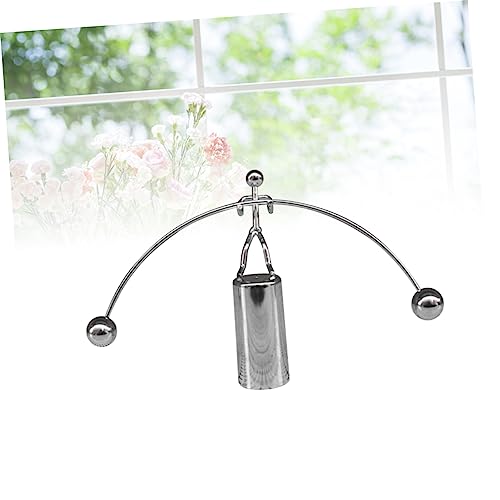 VANZACK Metall Schreibtisch Deko Kleiner Gewichtheber Figur Silber Kreatives Swing Entspannungsornament Für Büro Und Zuhause Geschenkidee von VANZACK