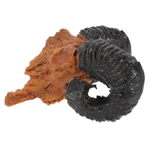 VANZACK Micro Landschaft Ziege Schädel Mini Harz Tierkopf Wanddekoration Ziege Figur Miniaturen Ziegenkopf Skulptur Für Heim Halloween von VANZACK