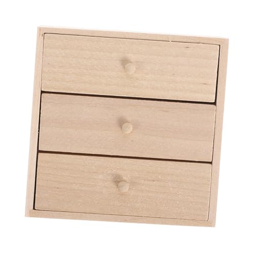 VANZACK Miniatur Holzschrank Für Puppenhaus Dekoration Praktisches Zubehör Für Miniaturmöbel Vielseitig Einsetzbar Detailgetreues Design Mit DREI von VANZACK