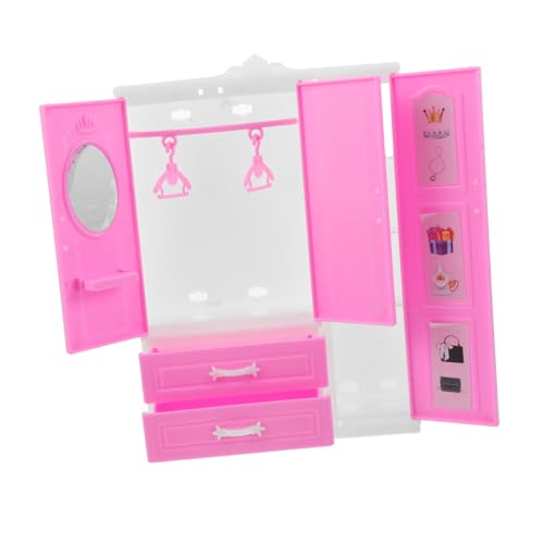 VANZACK Mini Princess Garderobe Möbel Für Puppenhaus Mini-puppenhausmöbel Miniatur Kleiderschrank Puppenhausschrank Puppenmöbel Puppenhaus Kleiderständer Rosa Plastik VANZACK Mini Princess Garderobe Möbel Für Puppenhaus Mini-puppenhausmöbel Miniatur Kleiderschrank Puppenhausschrank Puppenmöbel Puppenhaus Kleiderständer Rosa Plastik von VANZACK