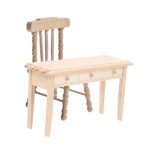 VANZACK Mini Puppenhaus Möbel aus Holz Klassisches Tisch Stuhl Modell Dekoratives Doll House Layout Zubehör Langlebig Charmant für Kinderzimmer und Garten Gestaltung von VANZACK