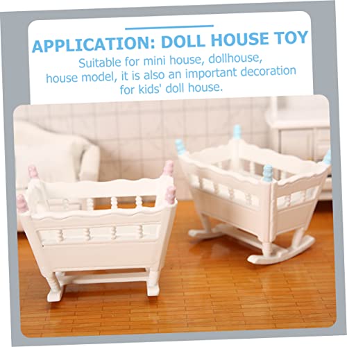 VANZACK Mini Puppenwiege Modell Miniatur Puppenbett für Puppenhaus Blau Realistisches Miniaturmöbel Leichtes Kompaktes Design für Puppenhaus Dekoration und Kinderspielzeug VANZACK Mini Puppenwiege Modell Miniatur Puppenbett für Puppenhaus Blau Realistisches Miniaturmöbel Leichtes Kompaktes Design für Puppenhaus Dekoration und Kinderspielzeug von VANZACK