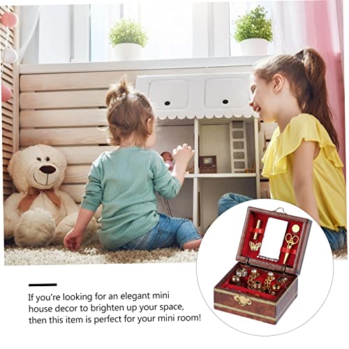 VANZACK Mini Schmuckschatulle Retro Stil Holz Mini Schmuckkästchen mit Miniatur Schmuckbox als Deko für Puppenhaus und DIY Accessoires VANZACK Mini Schmuckschatulle Retro Stil Holz Mini Schmuckkästchen mit Miniatur Schmuckbox als Deko für Puppenhaus und DIY Accessoires von VANZACK