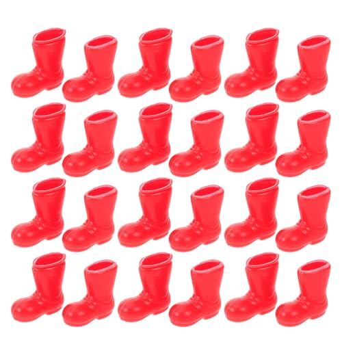 VANZACK 100 Stück Mini-Weihnachtsmannschuhe, Stiefel, Weihnachtsmannstiefel, Miniaturschuhe, Puppenhausdekoration zum Selberbasteln, Weihnachtstischdekoration von VANZACK