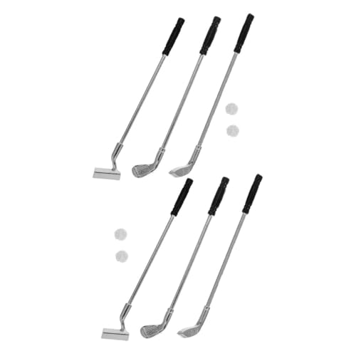 VANZACK Miniatur Golfschläger Set aus Langlebiger Legierung Detailgetreue Mini Golf Clubs für Puppenhaus Diorama Sammler Vielseitig Einsetzbar Schläger Bälle Outdoor Indoor von VANZACK