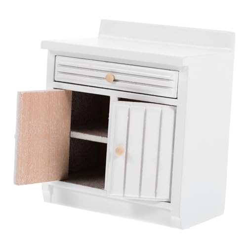 VANZACK Miniatur Holz Küchenschrank Modell Detailgetreues Miniaturmöbel Weißer Koch und Arbeitsbereich Puppenhaus Zubehör Dekoratives DIY Bastelset für Mini Haus und Mikrolandschaft VANZACK Miniatur Holz Küchenschrank Modell Detailgetreues Miniaturmöbel Weißer Koch und Arbeitsbereich Puppenhaus Zubehör Dekoratives DIY Bastelset für Mini Haus und Mikrolandschaft von VANZACK