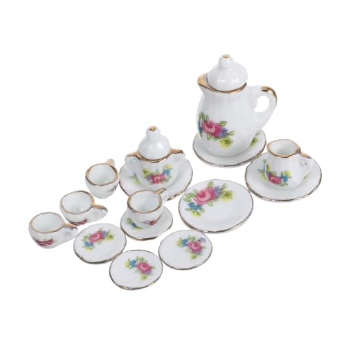 VANZACK Miniatur Keramik Teeservice Set für Puppenhaus Teiliges Geschirrset Untersetzer Teller Kannen Dekorative Küche Zubehör für Miniaturhäuser VANZACK Miniatur Keramik Teeservice Set für Puppenhaus Teiliges Geschirrset Untersetzer Teller Kannen Dekorative Küche Zubehör für Miniaturhäuser von VANZACK