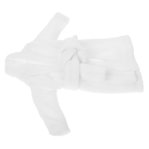 VANZACK Miniatur Puppen Bademantel Weiß Festlicher Bade Mantel für Miniaturpuppen Weihnachts Accessoire Vielseitige Puppenkleidung Geschenkidee für Puppenliebhaber von VANZACK
