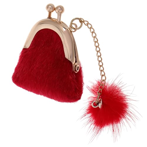 VANZACK Miniatur Puppen Handtasche Roter Plüsch Schmuckbeutel Stilvolles Puppen Zubehör für Rollenspiele und Puppenhaus Dekoration Praktisch und von VANZACK