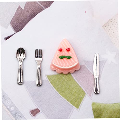 VANZACK Miniatur Puppengeschirr Teilig Realistische Miniatur Essbesteck Kindgerechte Rollenspielküche Sichere Glatte Kanten Vielseitig für Puppenhaus und Dekoration für Mädchen von VANZACK