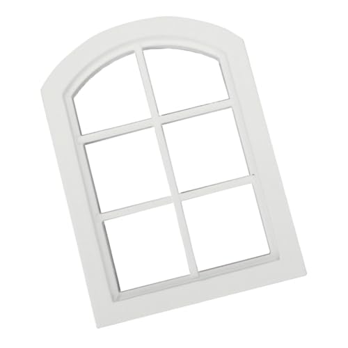 VANZACK Miniatur Puppenhaus Fenster Modell aus Holz Weißer Runder Fach Fensterrahmen Dekoratives Mini Möbel Zubehör für DIY Puppenhaus Leicht Langlebig Elegantes Design VANZACK Miniatur Puppenhaus Fenster Modell aus Holz Weißer Runder Fach Fensterrahmen Dekoratives Mini Möbel Zubehör für DIY Puppenhaus Leicht Langlebig Elegantes Design von VANZACK