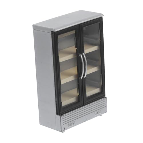 VANZACK Miniatur Puppenhaus Kühlschrank Modell Doppeltüriger Mini Kühlschrank für Puppenhaus Küche Realistische DIY Miniatur Küchendekoration Glatte Oberfläche Langlebig Detailreich von VANZACK