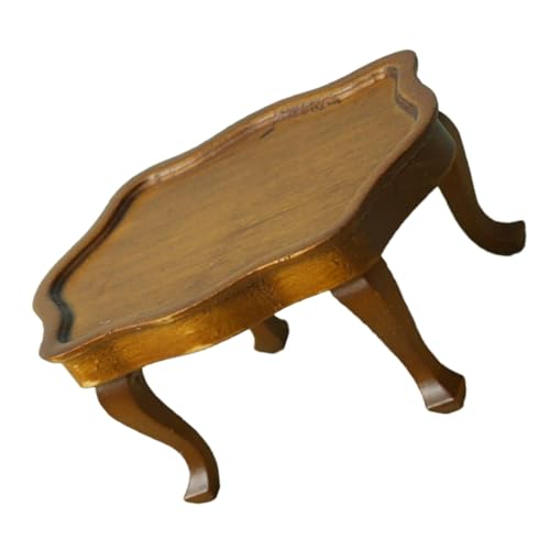 VANZACK Miniatur Puppenhaus Möbel Runder Tisch Langebiger Kleiner Miniatur Tisch für Puppenhaus Wohnzimmer und Küche Modernes Elegantes Design für Sammler von VANZACK